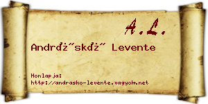Andráskó Levente névjegykártya
