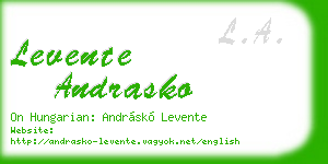levente andrasko business card