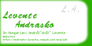 levente andrasko business card